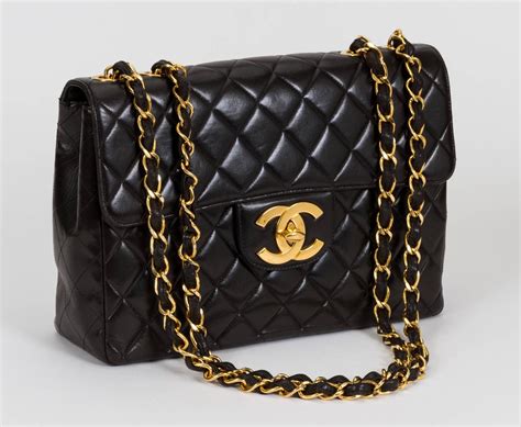 big black chanel bag|large black chanel handbag.